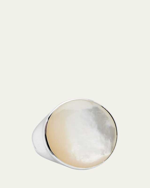 Sculptured Round Ring in Sterling Silver